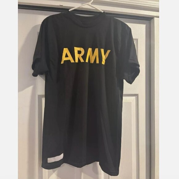 None Tops - Women’s Size Small Army Yellow/Black Short Sleeve Shirt